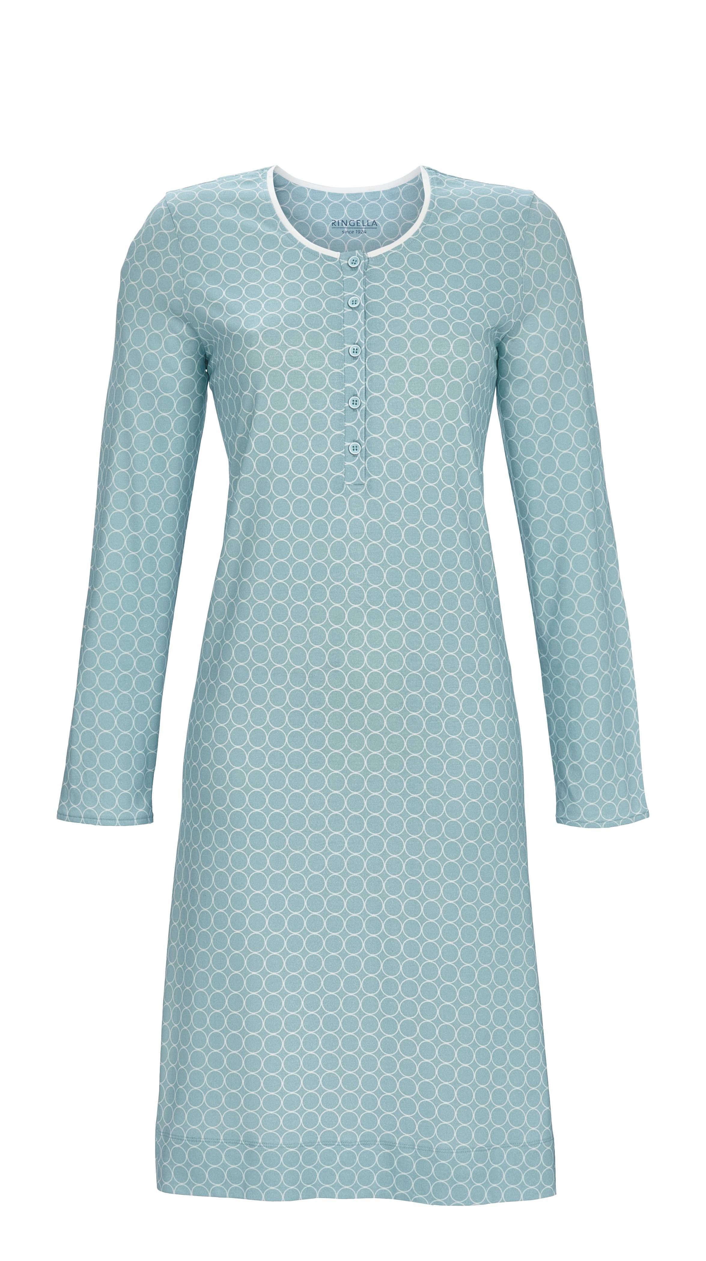 Nachthemd mit Knopfleiste und Grafikdessin