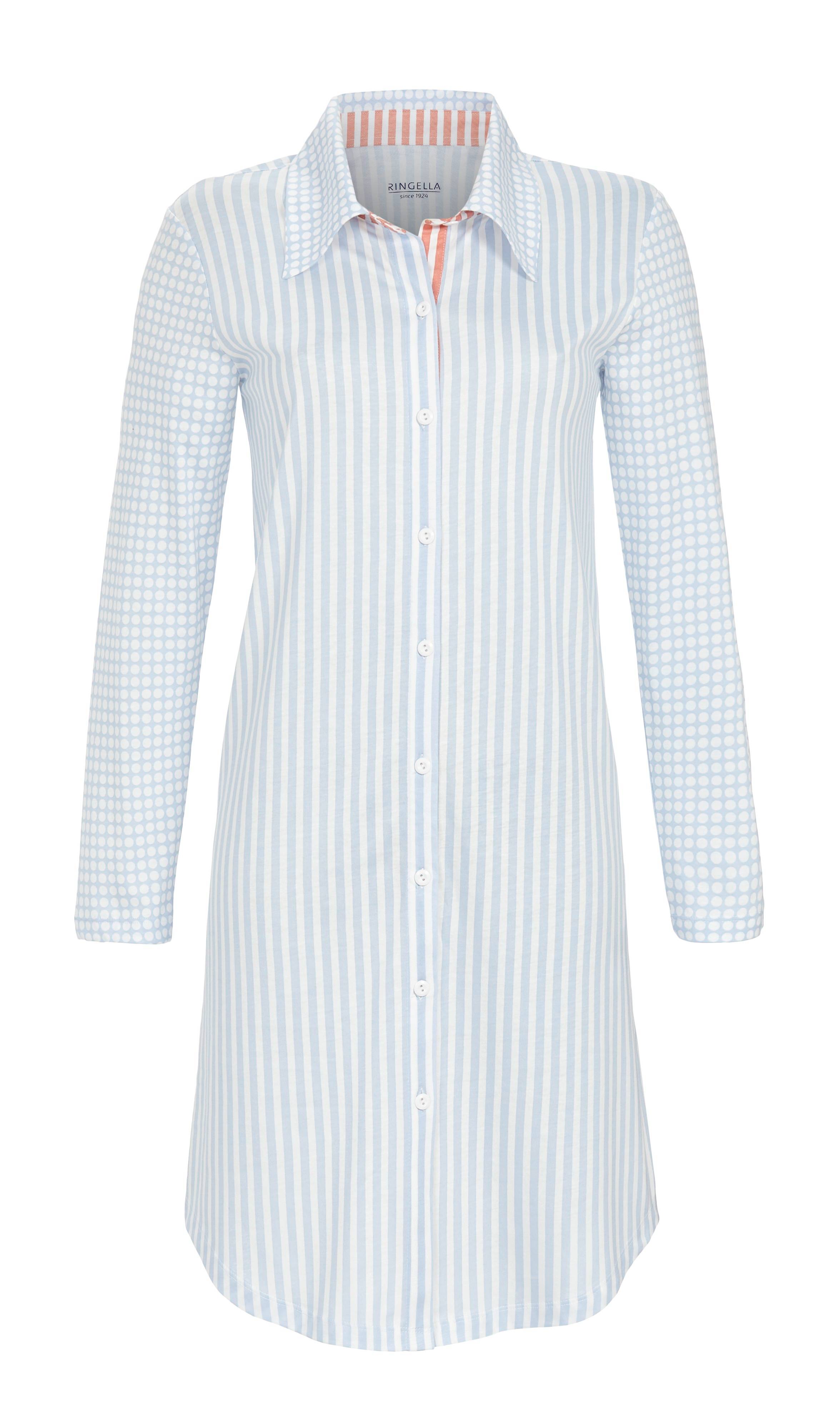 Durchgeknöpftes Nachthemd mit Kragen 