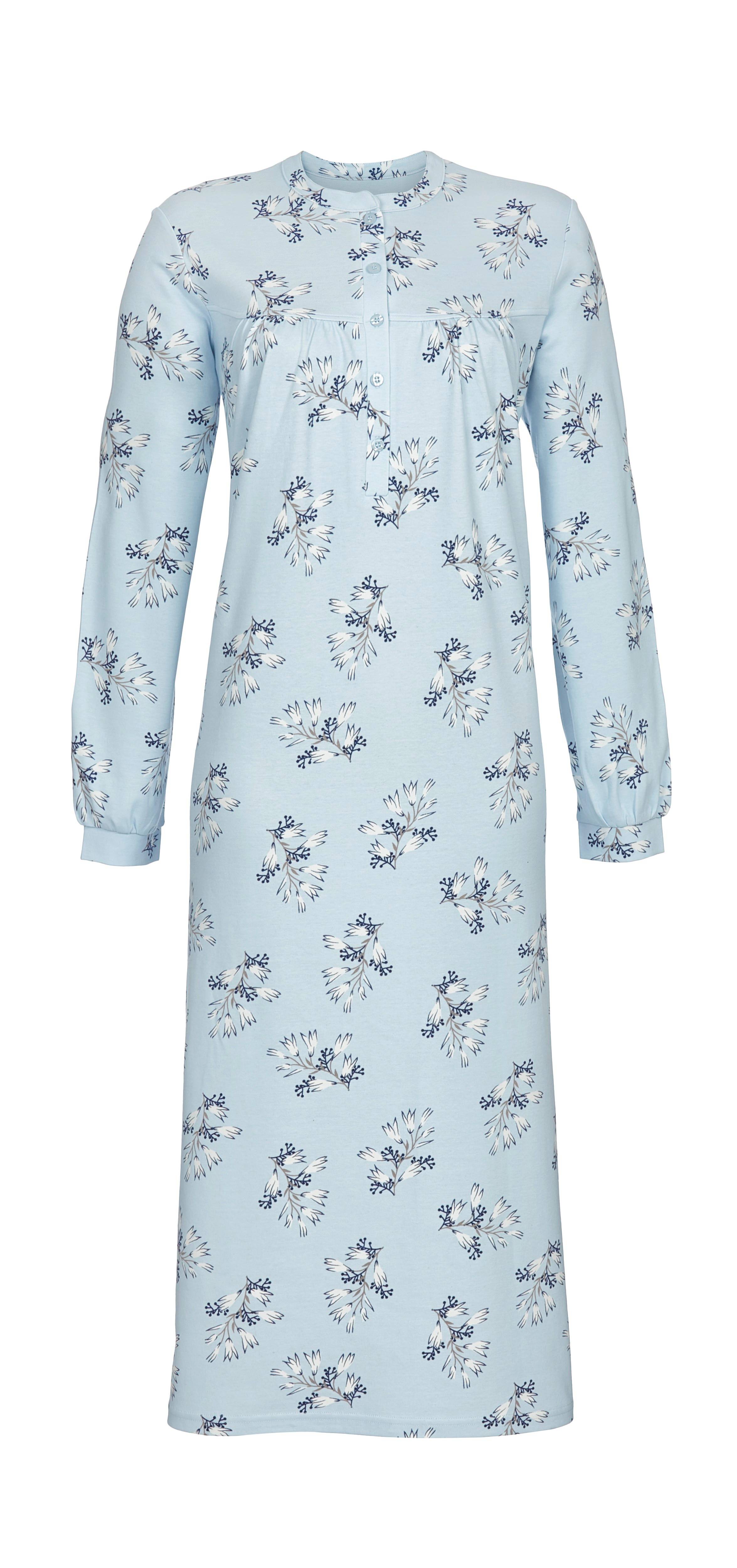 Nachthemd mit Knopfleiste und Kräuselung