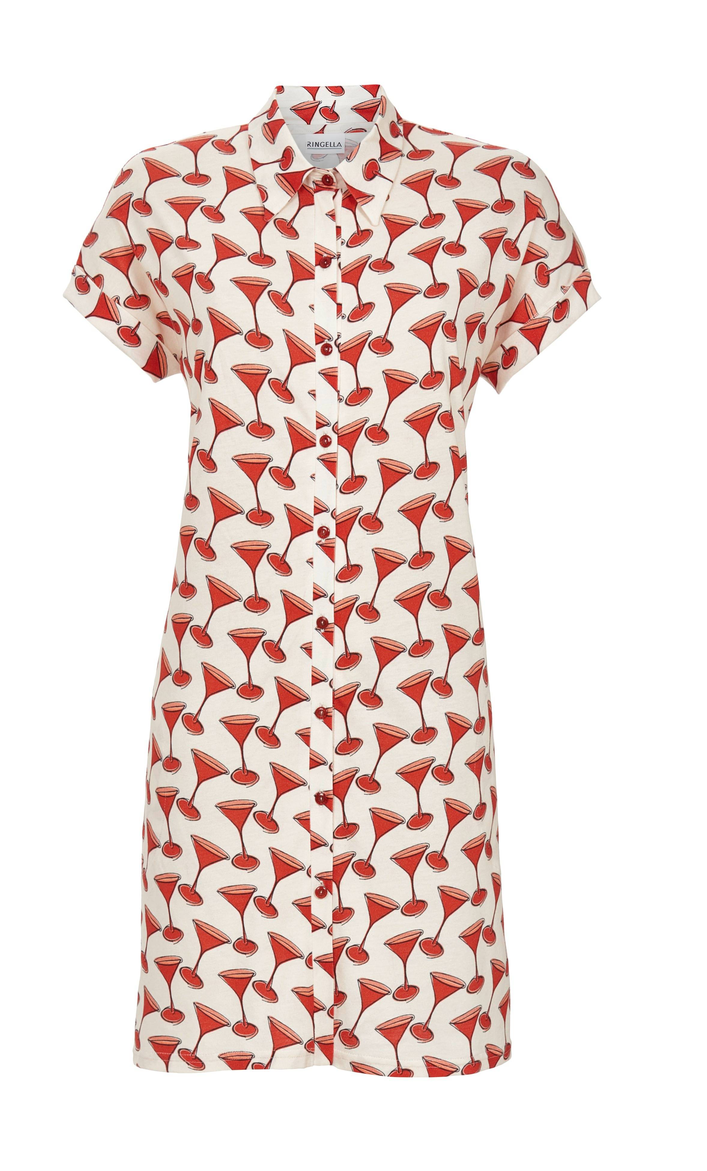 Durchgeknöpftes Nachthemd mit Kragen 