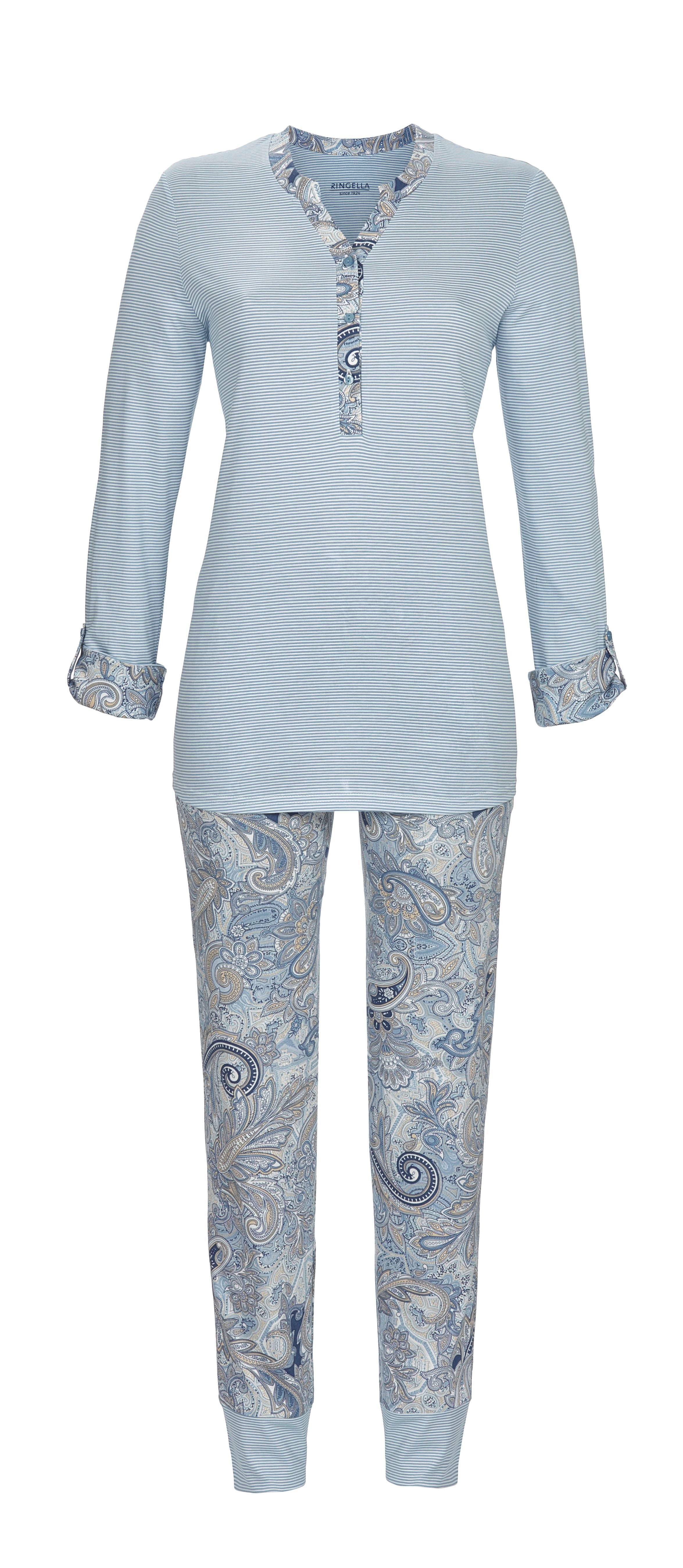 Pyjama im Mustermix mit Knopfleiste 