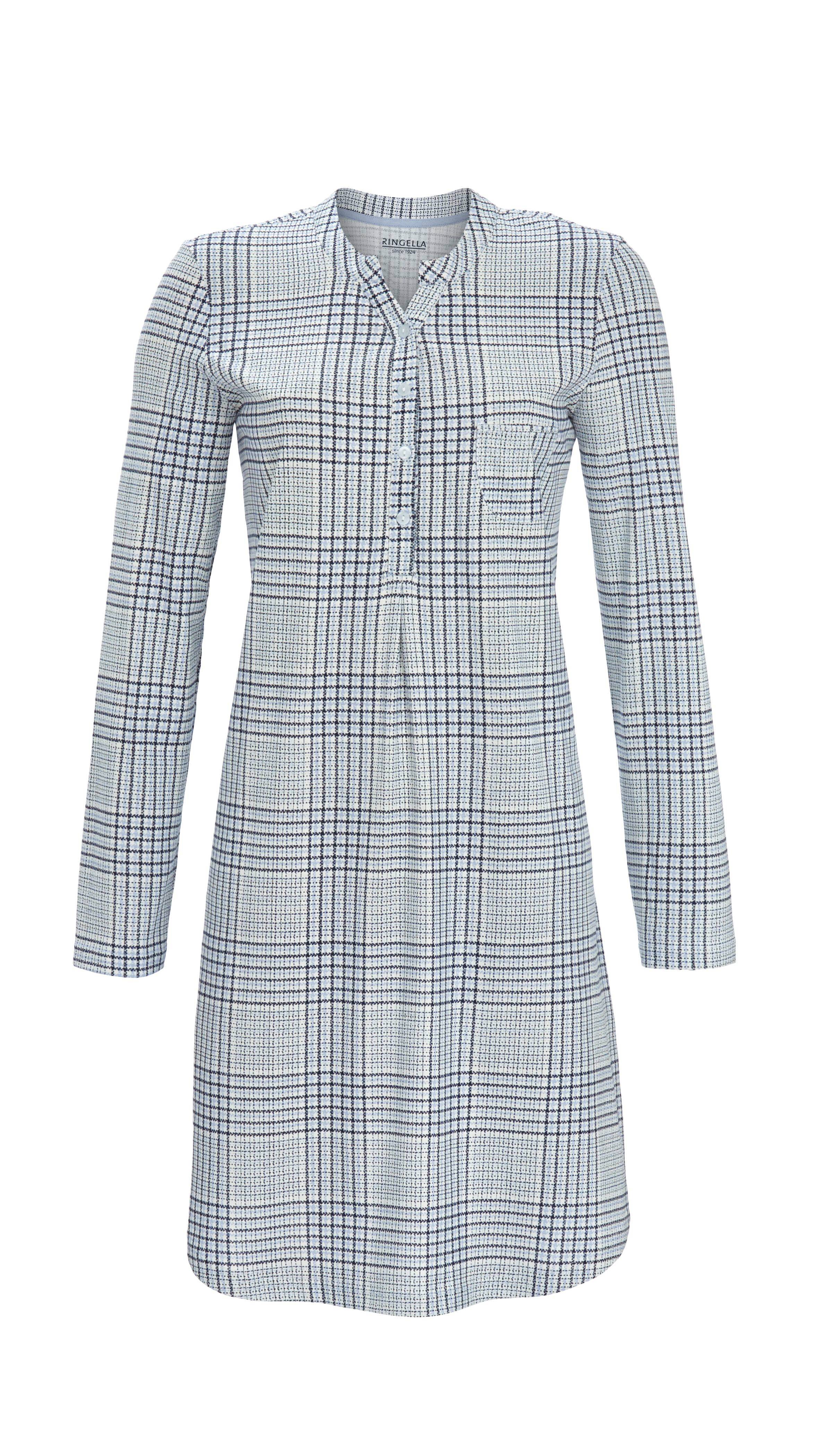 Nachthemd mit Karodessin und Knopfleiste