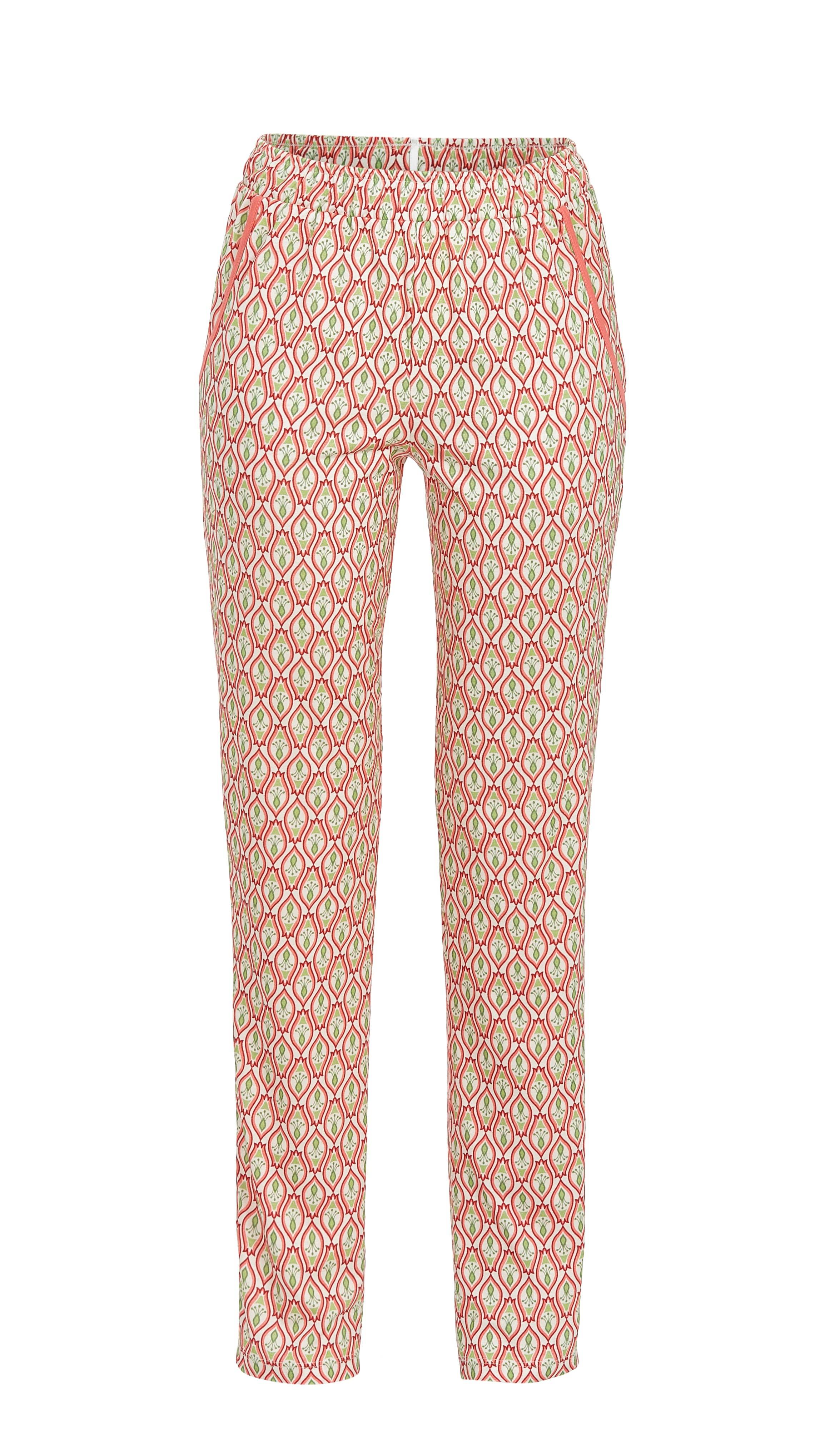 Lange Hose im floralen Ornament-Dessin