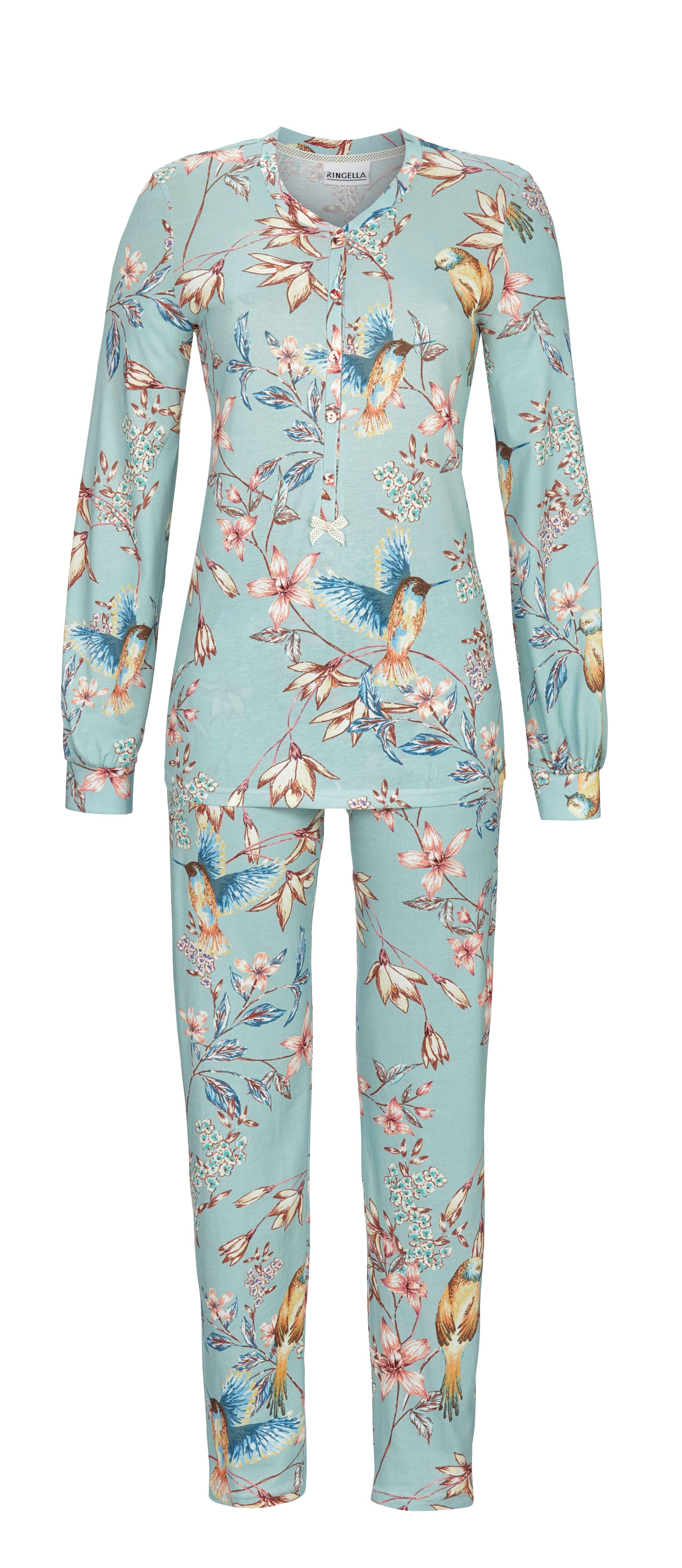 Pyjama mit Knopfleiste und Knopfmanschetten