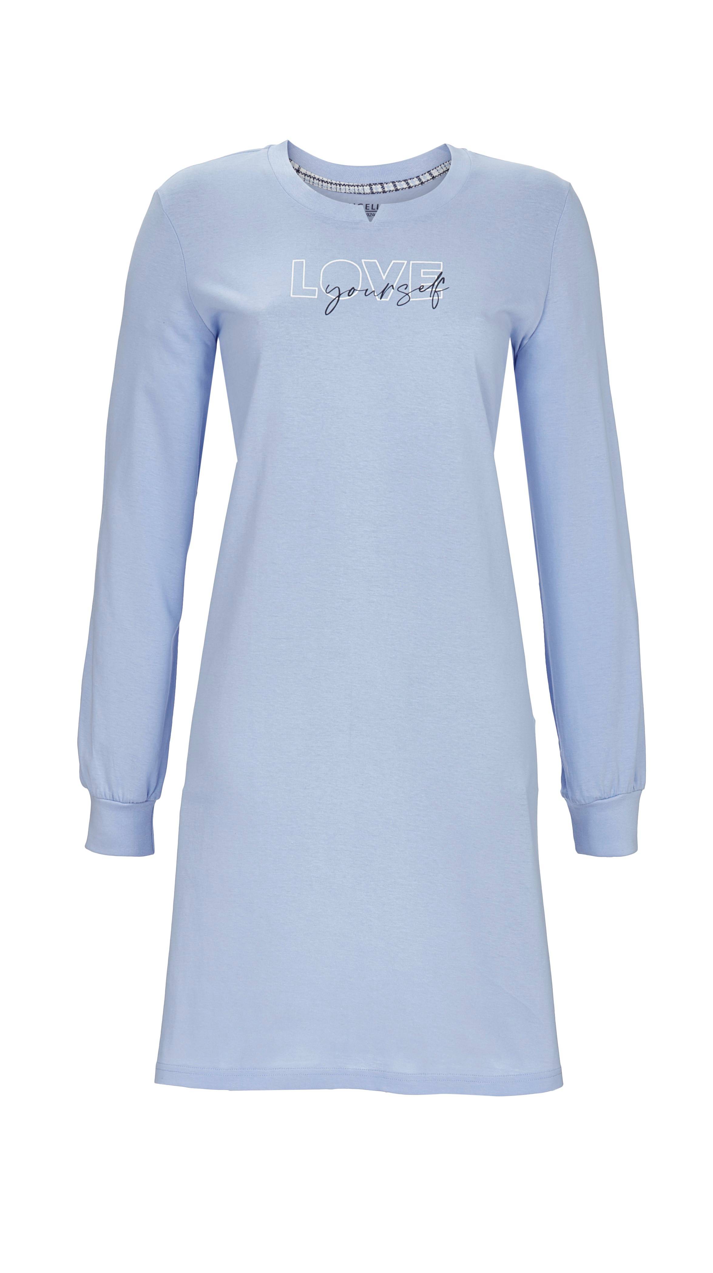 Sleepshirt mit Letterprint und Strickbündchen