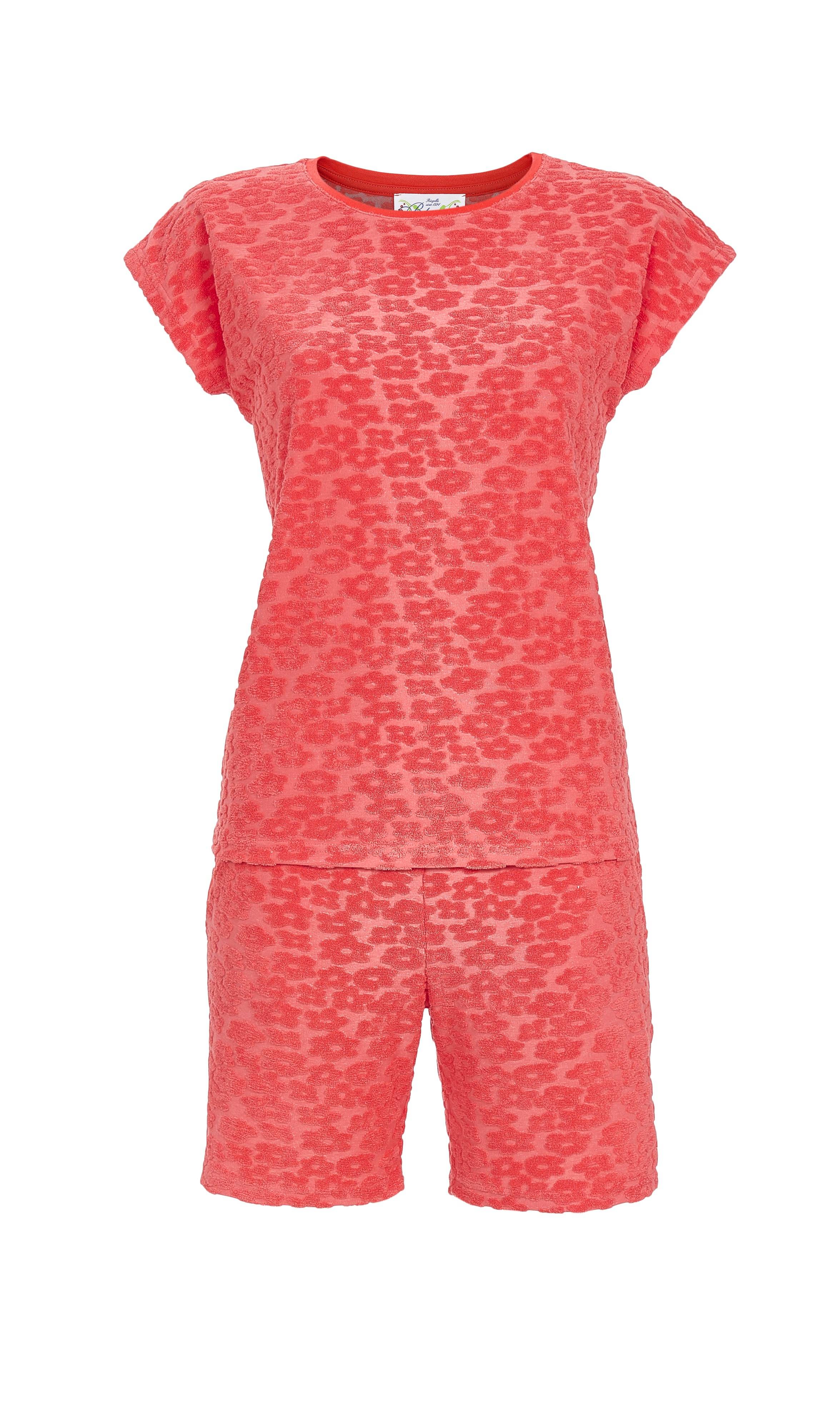 Shorty aus Jacquard-Stretchfrottee