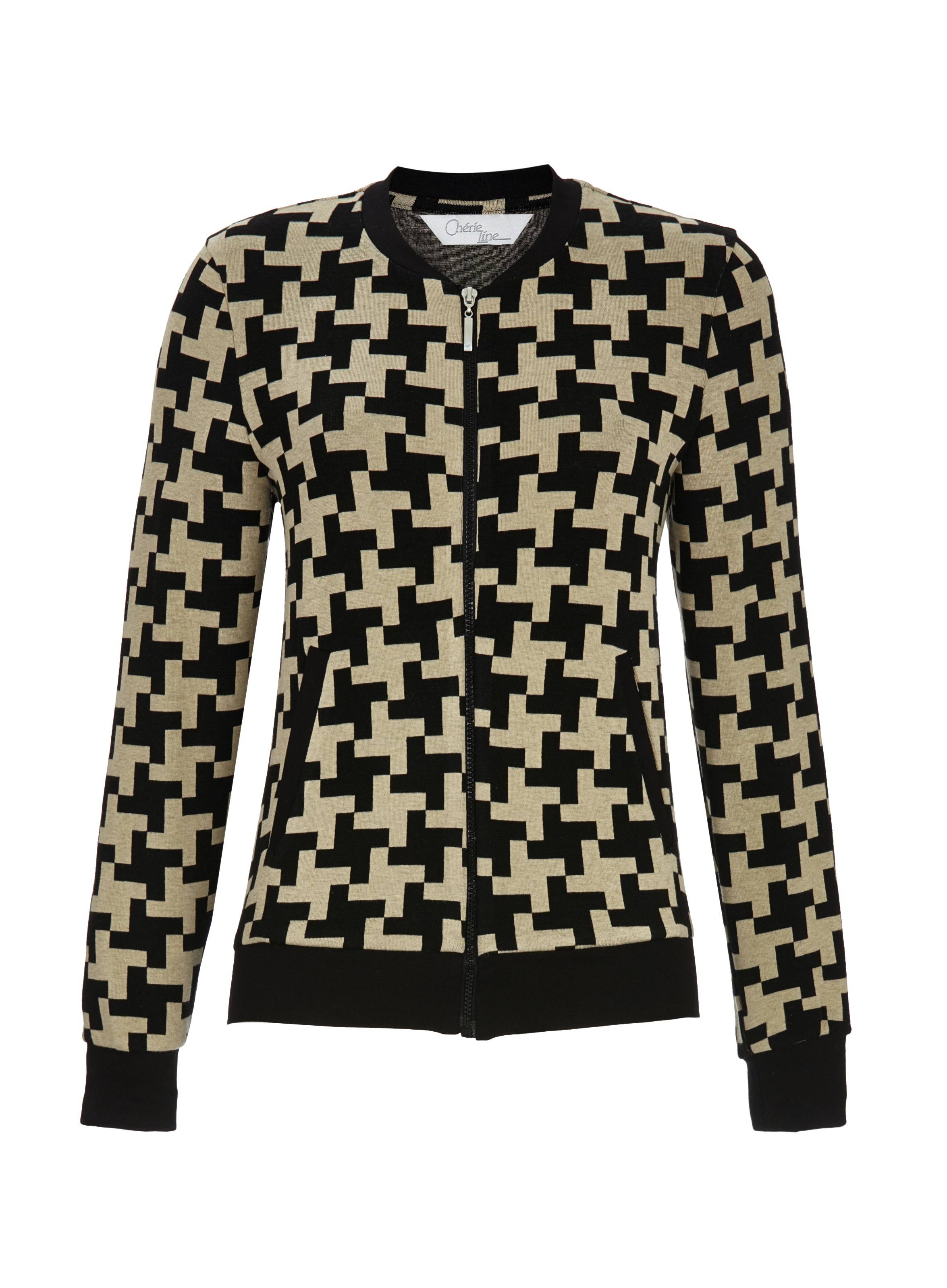 Blouson-Jacke mit Strickbündchen