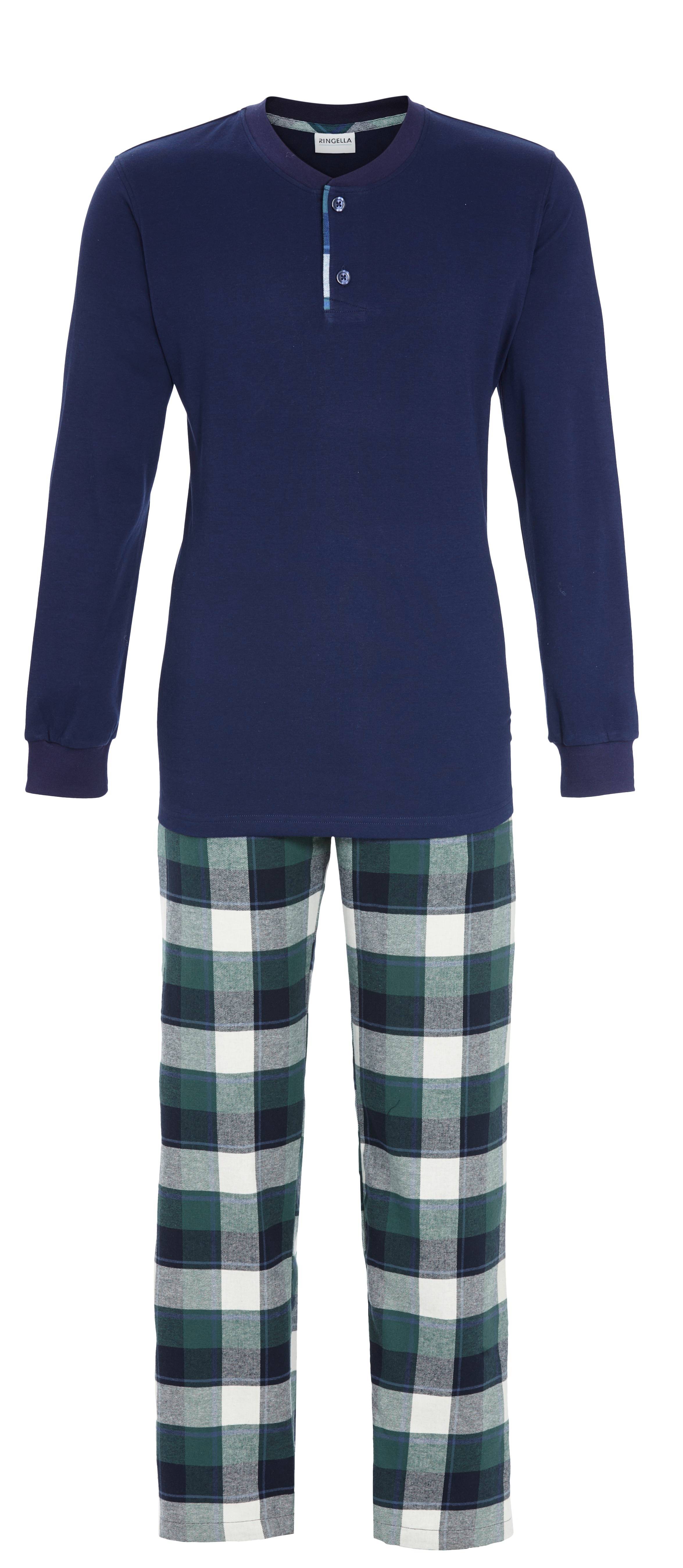 Pyjama mit Strickbündchen und Hose aus Flanell