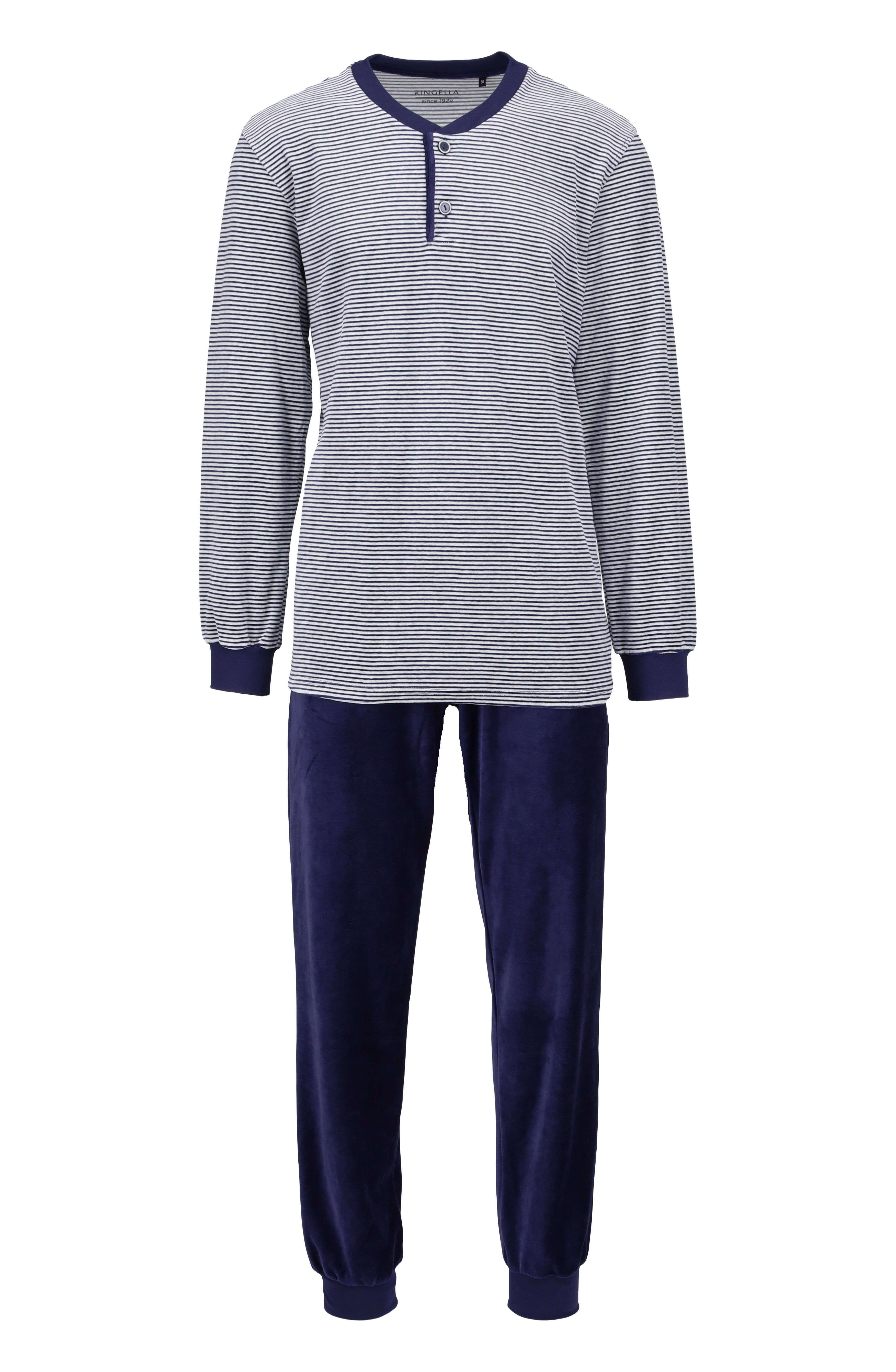 Loungeanzug mit Knopfleiste und Strickbündchen