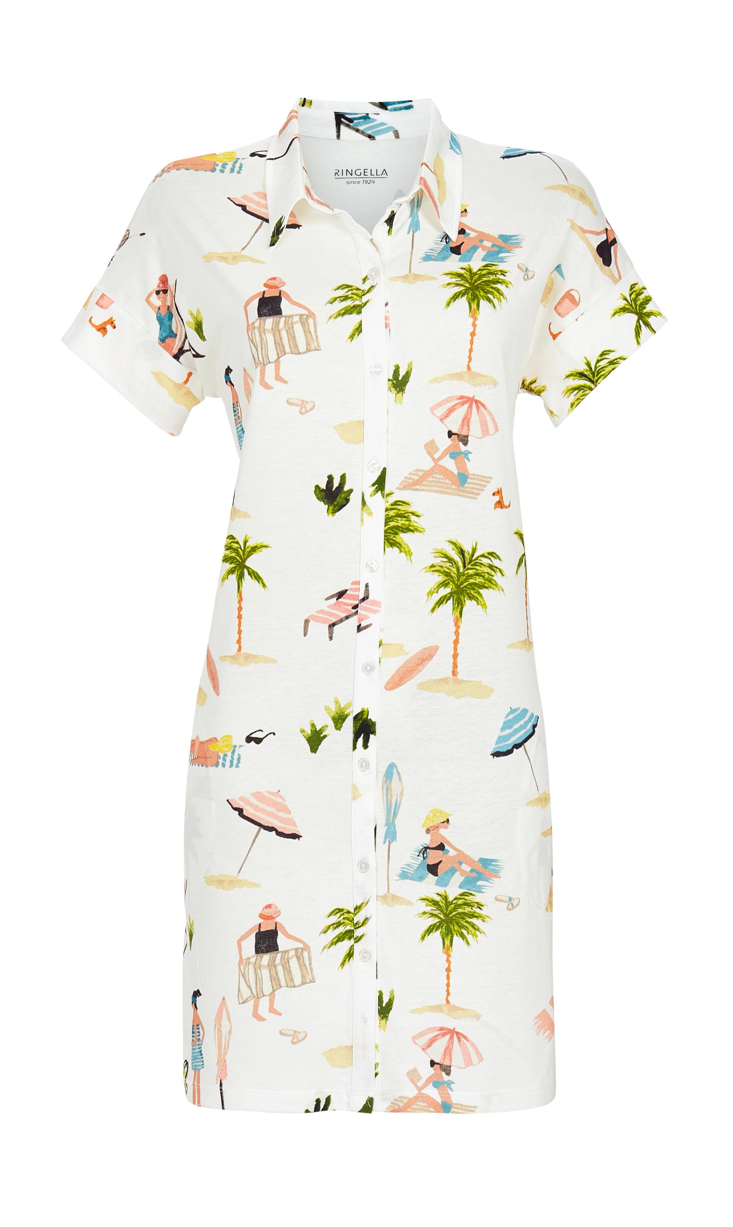 Nachthemd mit durchgehender Knopfleiste