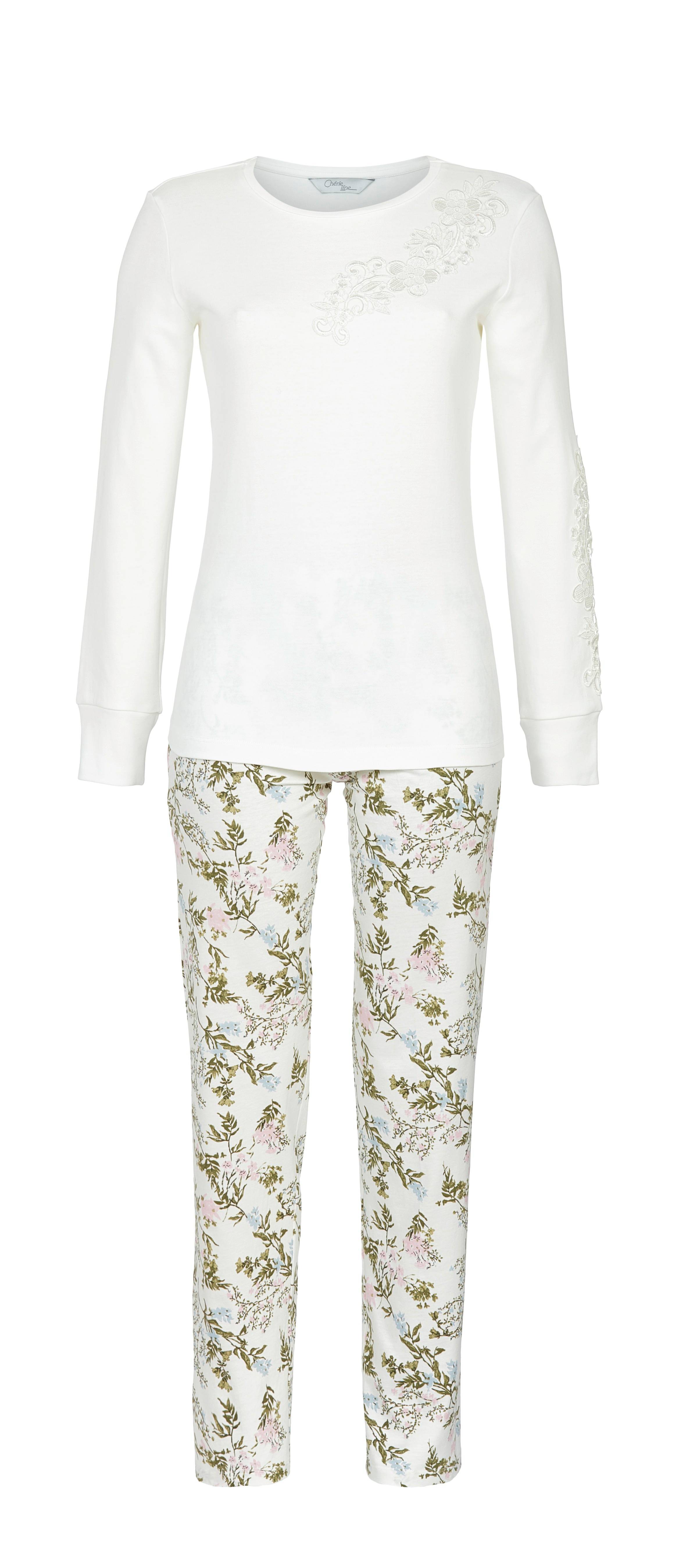 Pyjama mit aufgesetzter Spitze