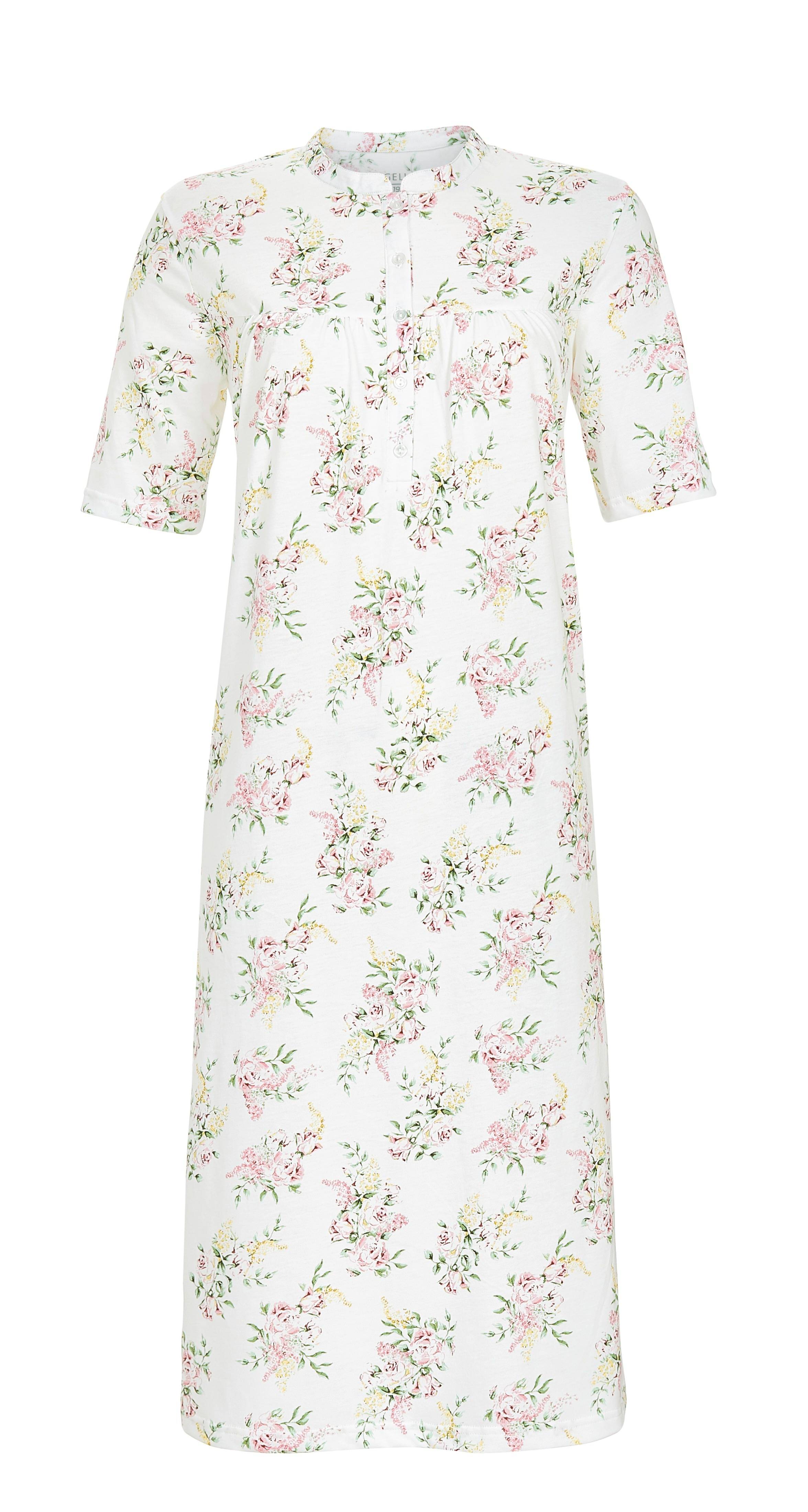 Nachthemd mit Knopfleiste und Stehkragen