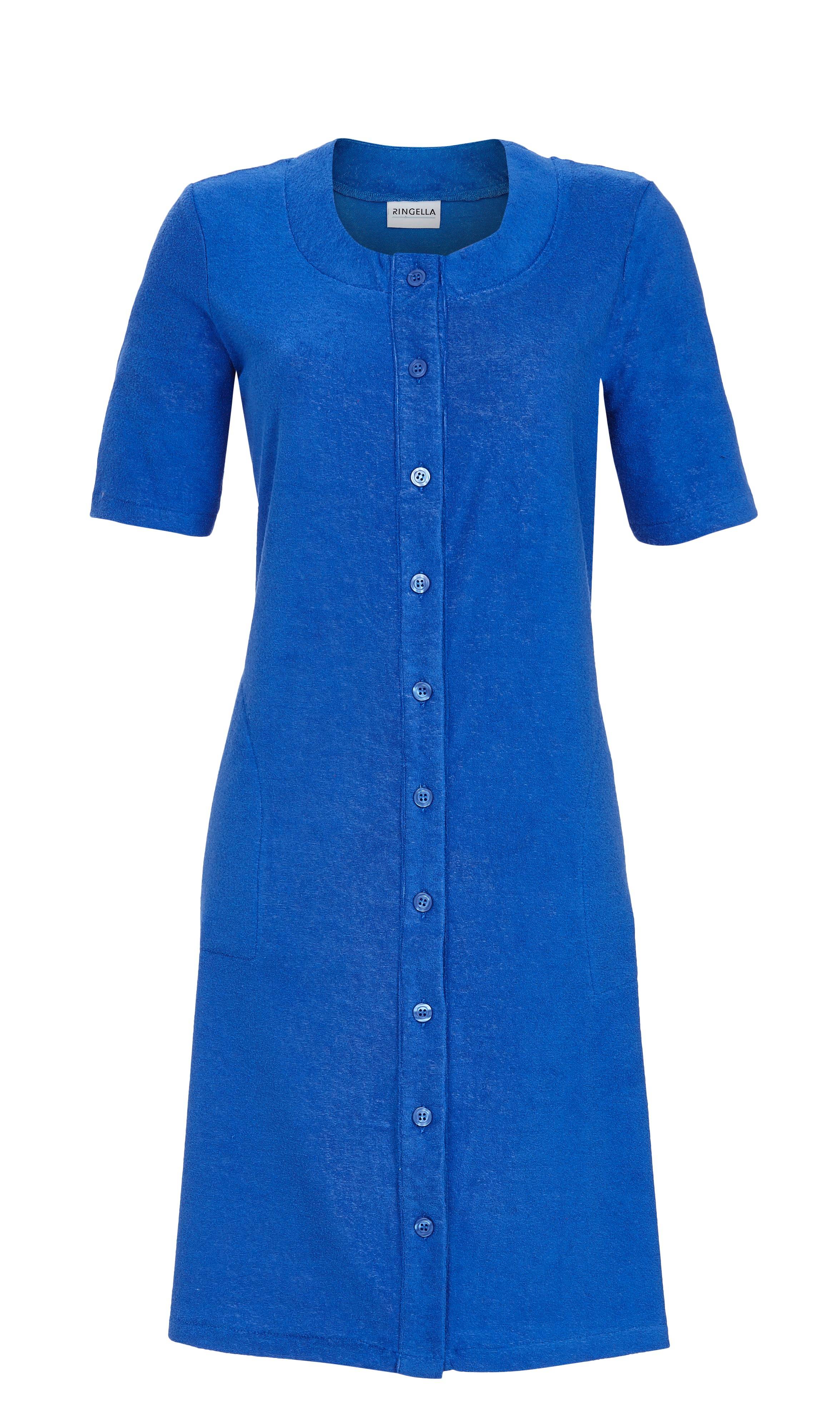 Kleid aus Stretchfrottee mit Knopfleiste