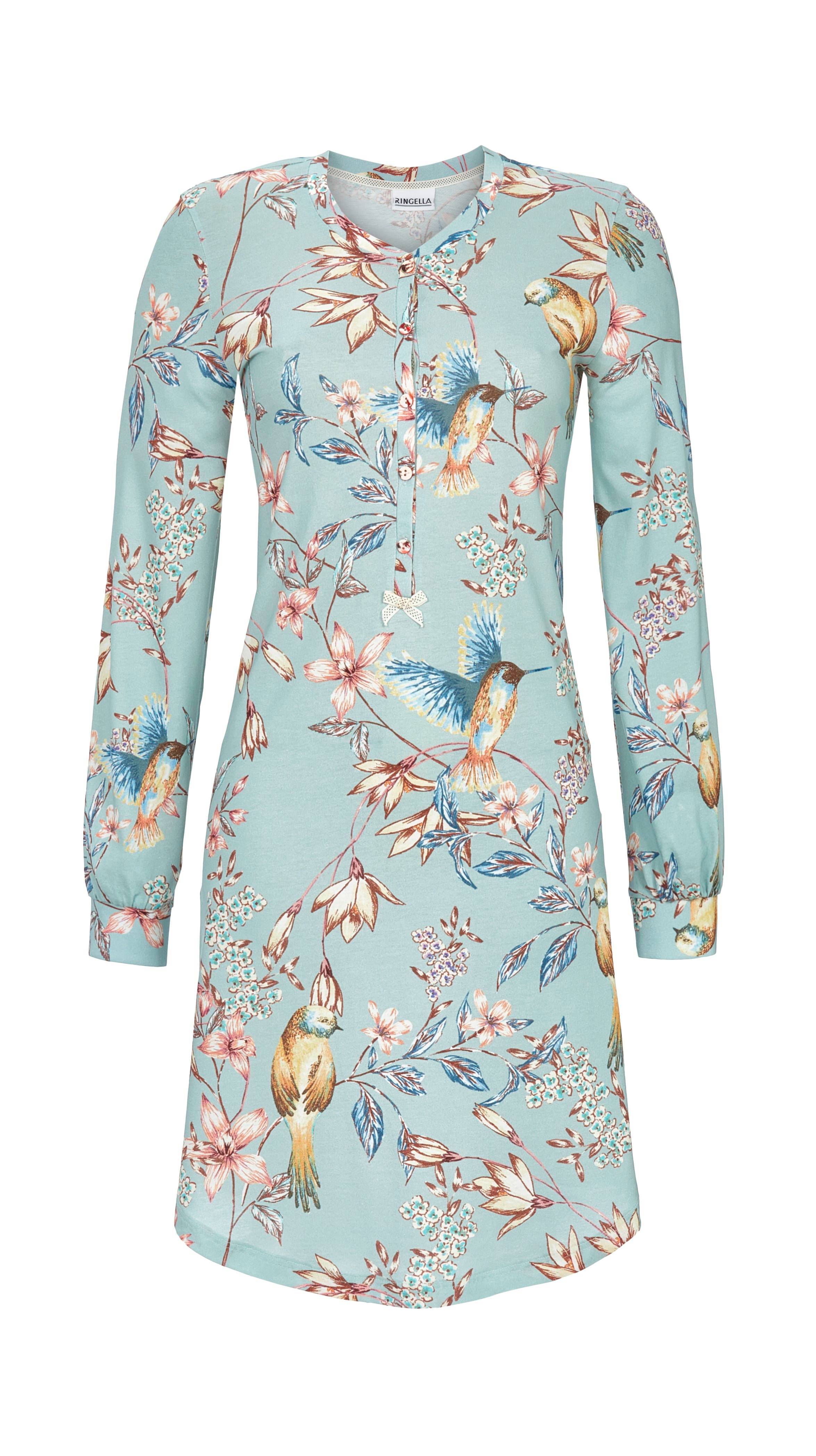 Nachthemd mit Knopfleiste und Knopfmanschetten